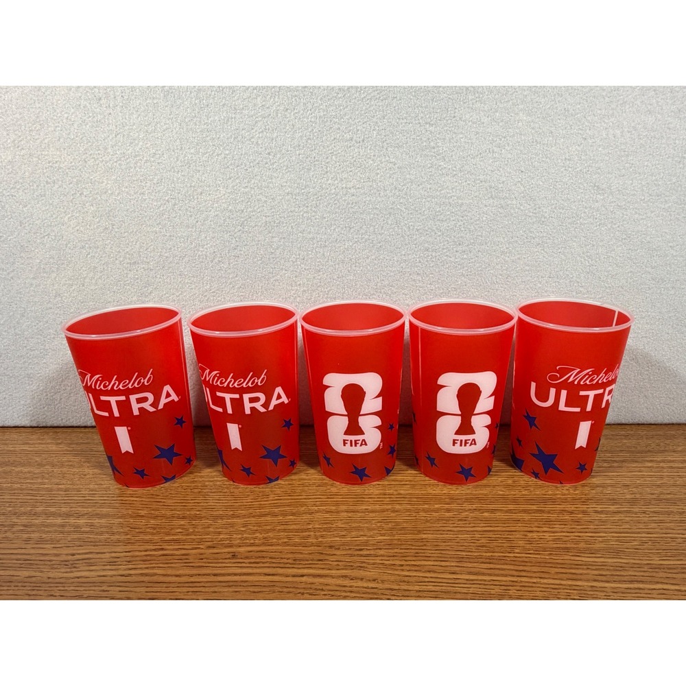 Michelob ULTRA FIFA World Cup 2026 Red Plastic Stadium Cups Set of 5 Soccer Beer